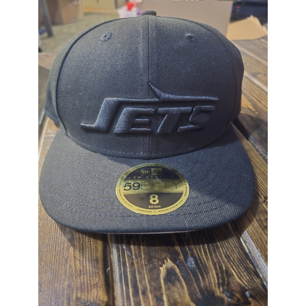 New Era 59FIFTY‎ Low Profile New York Jets All Black On Black Fitted 8 Hat